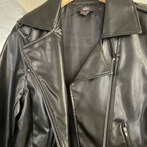 Faux Leather Bomber